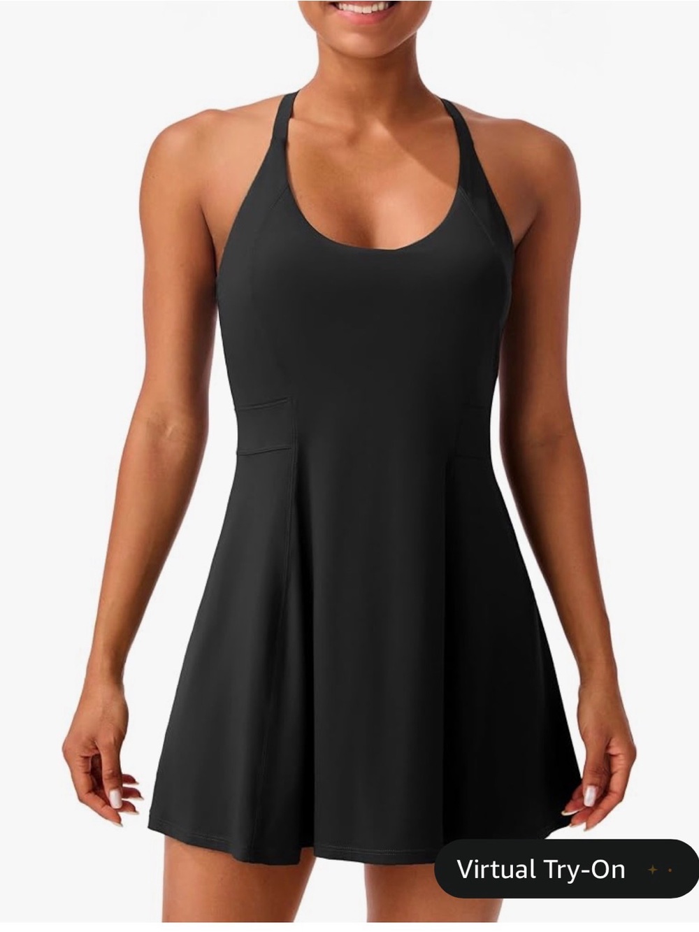 Women's Black tennis/golf  - Scoop Neck  Dress